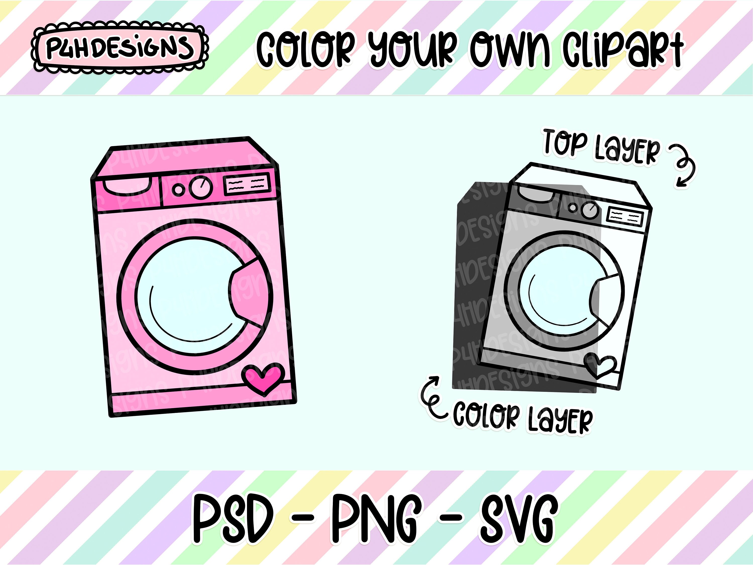 Planner Clip art Digital Can Be Colored Doodle Clipart Laundry Basket Clipart Commercial Use LAYERED Hand Drawn Planner Icons
