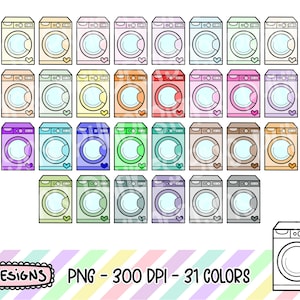 Washing Machine Clipart, Doodle Clipart, Multicolor, Commercial Use, Hand Drawn, Planner Clipart, Planner Icons