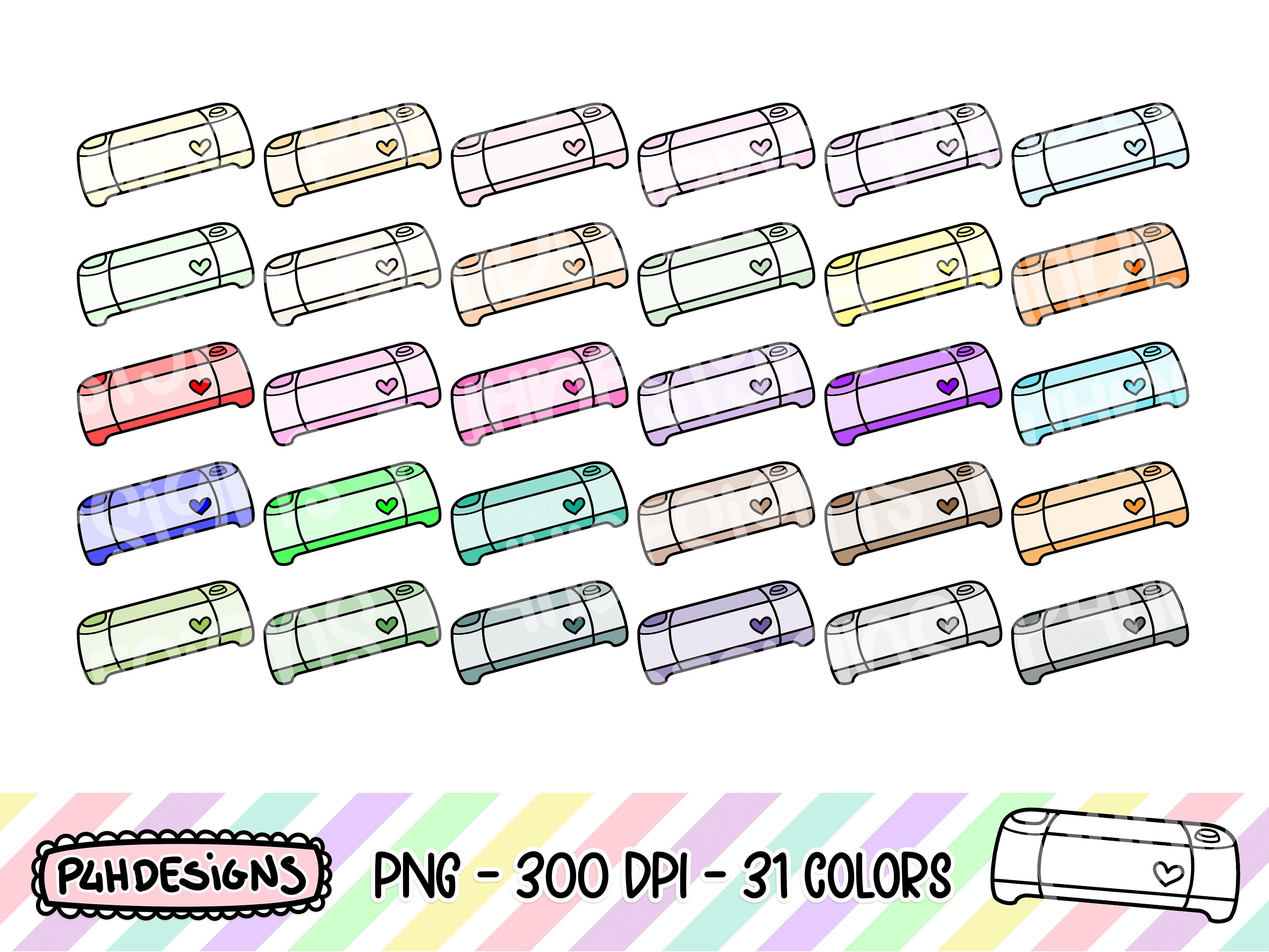 Cricut Cutting Machine Clipart Doodle Clipart Multicolor Etsy Ireland