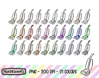 Vacuum Clipart, Doodle Clipart, Multicolor, Commercial Use, Hand Drawn, Planner Clipart, Planner Icons