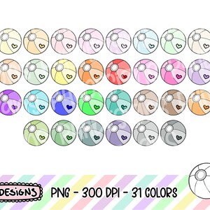 Beach Ball Clipart, Doodle Clipart, Multicolor, Commercial Use, Hand Drawn, Planner Clipart, Planner Icons