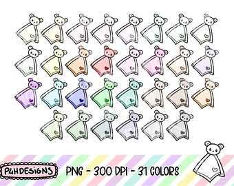 Baby Lovey Clipart, Doodle Clipart, Multicolor, Commercial Use, Hand Drawn, Planner Clipart, Planner Icons