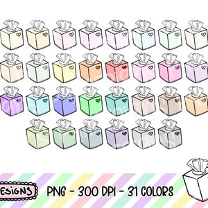 Tissues Box Clipart, Doodle Clipart, Multicolor, Commercial Use, Hand Drawn, Planner Clipart, Planner Icons