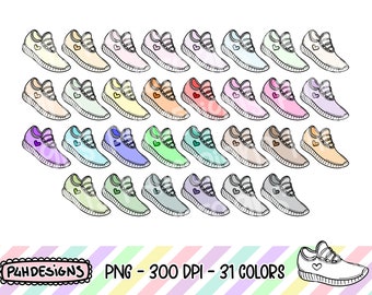 Sneakers Clipart, Doodle Clipart, Multicolor, Commercial Use, Hand Drawn, Planner Clipart, Planner Icons