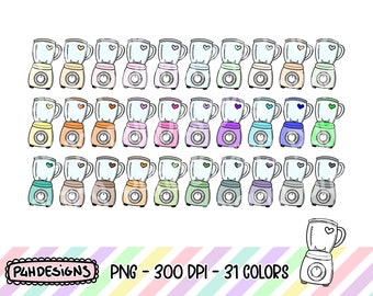 Blender Clipart, Doodle Clipart, Multicolor, Commercial Use, Hand Drawn, Planner Clipart, Planner Icons