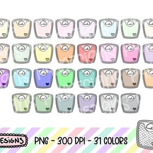 Bathroom Scale Clipart, Doodle Clipart, Multicolor, Commercial Use, Hand Drawn, Planner Clipart, Planner Icons