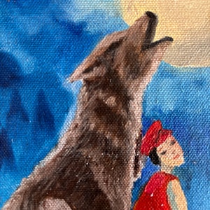Ölgemälde Der Junge und der Wolf