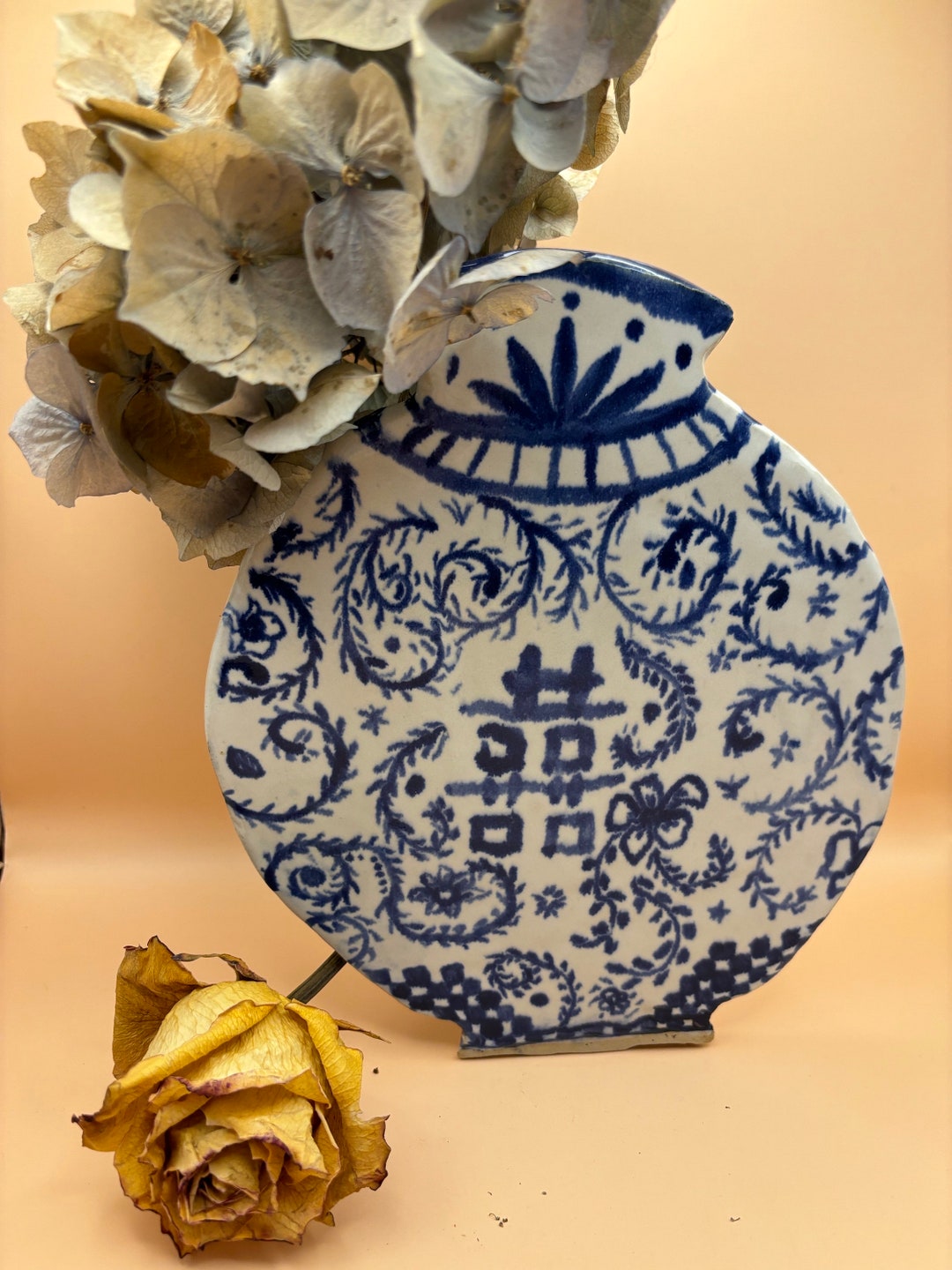 Delft Blue Wall Vase Double Happiness - Etsy