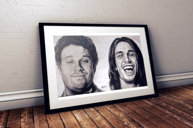 Pineapple Express Pencil Portrait PRINT Hyperrealistic image 0