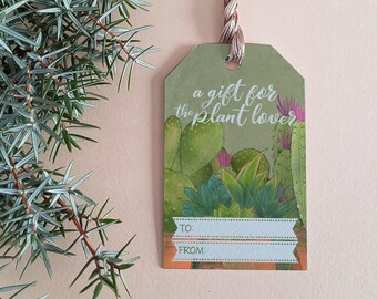 Plant Lover Gift Tags | Botanical Succulent Labels (Digital Download)