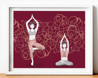 Yoga Wall Art // Yoga Studio Decor - Printable Wall Art - Yoga Room Decor - Meditation Wall Art - Yoga Art Print - Cozy Home Decor