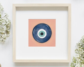 Evil Eye Print // Printable Wall Art - Spiritual Decor - Nazar Wall Art - Good Luck Wall Art - Protection Symbol - Turkish Evil Eye Wall Art