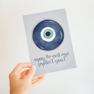 Moge het boze oog je beschermen // afdrukbare kaart - Nazar-wenskaart - downloadkaart - 4 x 6 - 5 x 7