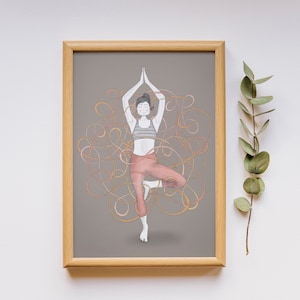Arte della parete yoga // Stampa scaricabile - Decorazione della stanza yoga - Arte della parete stampabile - Download istantaneo - Arte della parete di meditazione