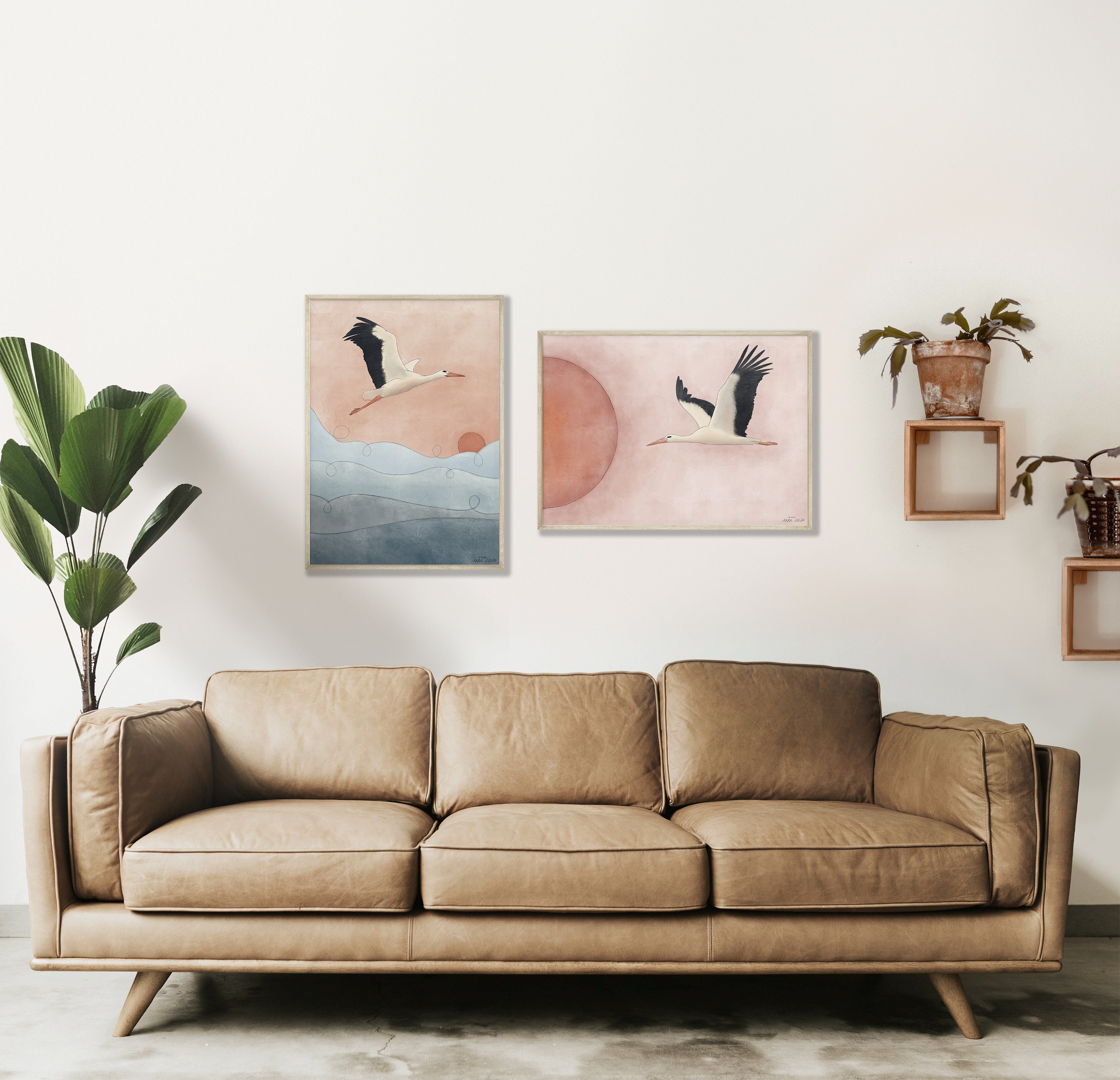 Vogel-Wand-Kunst / / Schlafzimmer Dekor Storch Poster | Etsy
