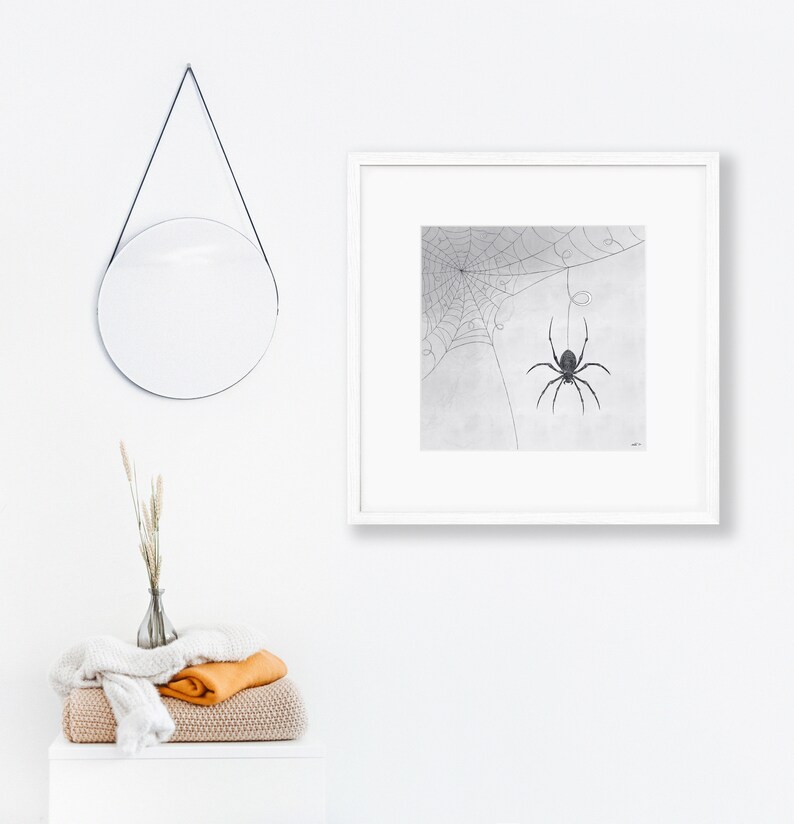 Spider Print // Printable Wall Art Spider Wall Decor Line Art Downloadable Print Minimal Wall Art Instant Download Digital Print image 3