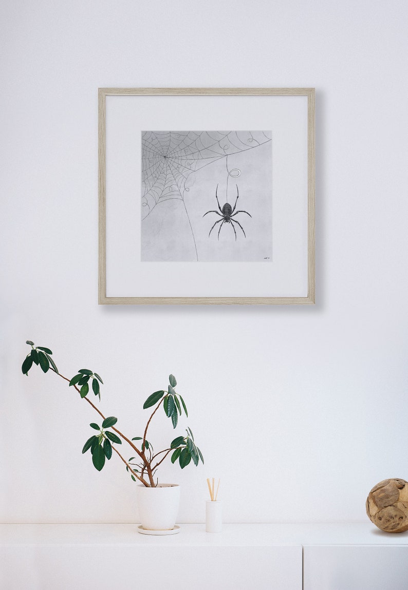 Spider Print // Printable Wall Art Spider Wall Decor Line Art Downloadable Print Minimal Wall Art Instant Download Digital Print image 2