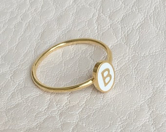 14k Massiver Gold Initial Ring / Ringe für Frauen / Personalisierter Ring / Personalisiertes Geschenk für Sie / Personalisierter Schmuck