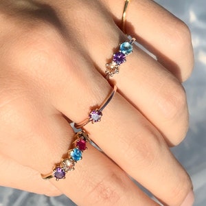 Birthstone Rings for Women, Mothers Ring 2, 3,4,5 Stone, Personalized gifts for Mom, Personalized Birthstone Jewelry , Mothers Day Gift