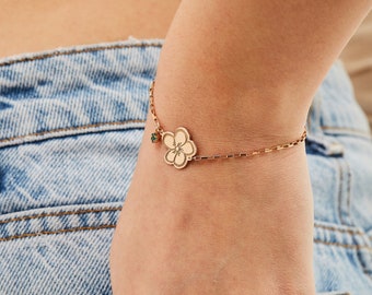 Custom Birth Flower Bracelet, Personalized Gift for Her, Bridesmaid Gifts, Handmade Birthstone Jewelry - Birthstone Bracelet