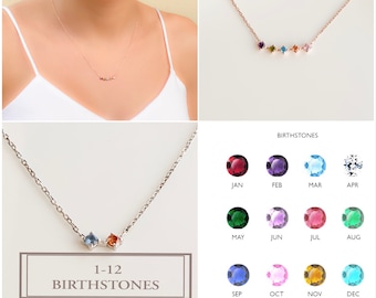 14k Gold Necklace, Birthstone Necklace for Mom, Personalized Mothers Necklace / Birthstone Jewelry / Dainty necklace / Grandma Mother gift