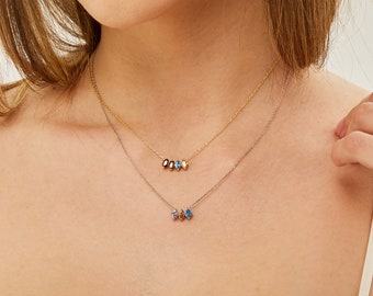 Family Birthstone Necklace for Mom /  Necklaces for Women Personalized Gift  / Gold Mother’s Necklace / Minimalist  Birthstone Jewelry