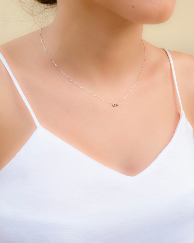 14k Gold Necklace, Birthstone Necklace for Mom, Personalized Mothers Necklace / Birthstone Jewelry / Dainty necklace / Grandma Mother gift image 8