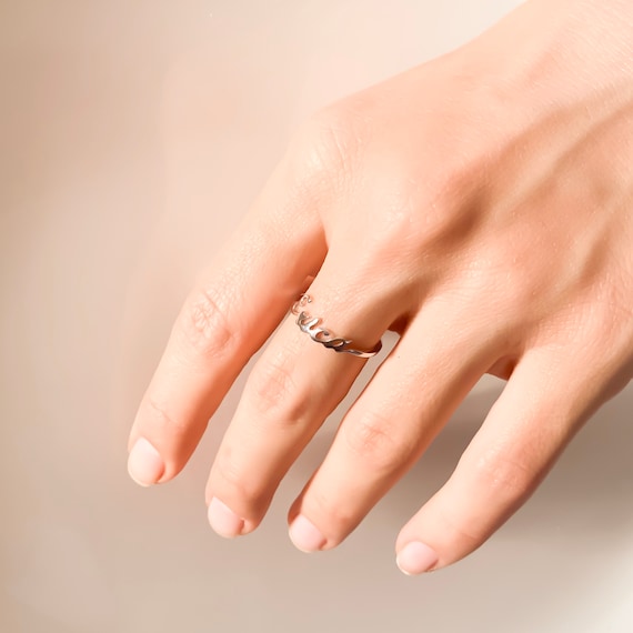 White gold name rings sale