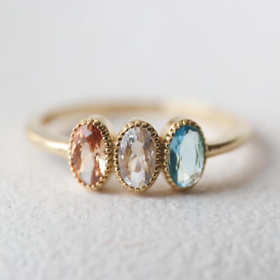 Mothers Ring 2, 3, 4, 5, 6 Stone, Birthstone Ring for Mom, Mothers Day Gift, Personalized Birthstone Jewelry Gift for Her, Personalized Ring