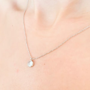 14k White Gold Moonstone Necklace / Moonstone Jewelry / Sterling Silver Necklace / Dainty necklace / Necklaces for Women / Gifts For Her image 6