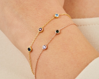 14k Gold Custom Birthstone Armband / Mütter Schmuck personalisiertes Geschenk / Muttertagsgeschenk / Brautjungfer Geschenke / Geschenke für Mama