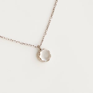 14k White Gold Moonstone Necklace / Moonstone Jewelry / Sterling Silver Necklace / Dainty necklace / Necklaces for Women / Gifts For Her image 2