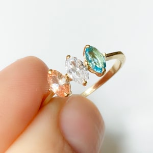 Personalisierter Mütter Ring, Geburtsstein Ring für Mama, Ringe für Frauen, personalisierter Schmuck mit Geburtsstein, Geschenke für Mama, Rose Gold Ring