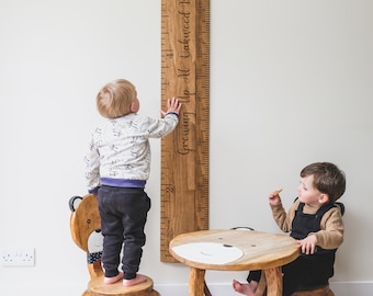 Wooden Height Chart Ruler Oak Finish - Personalised - Free UK Delivery