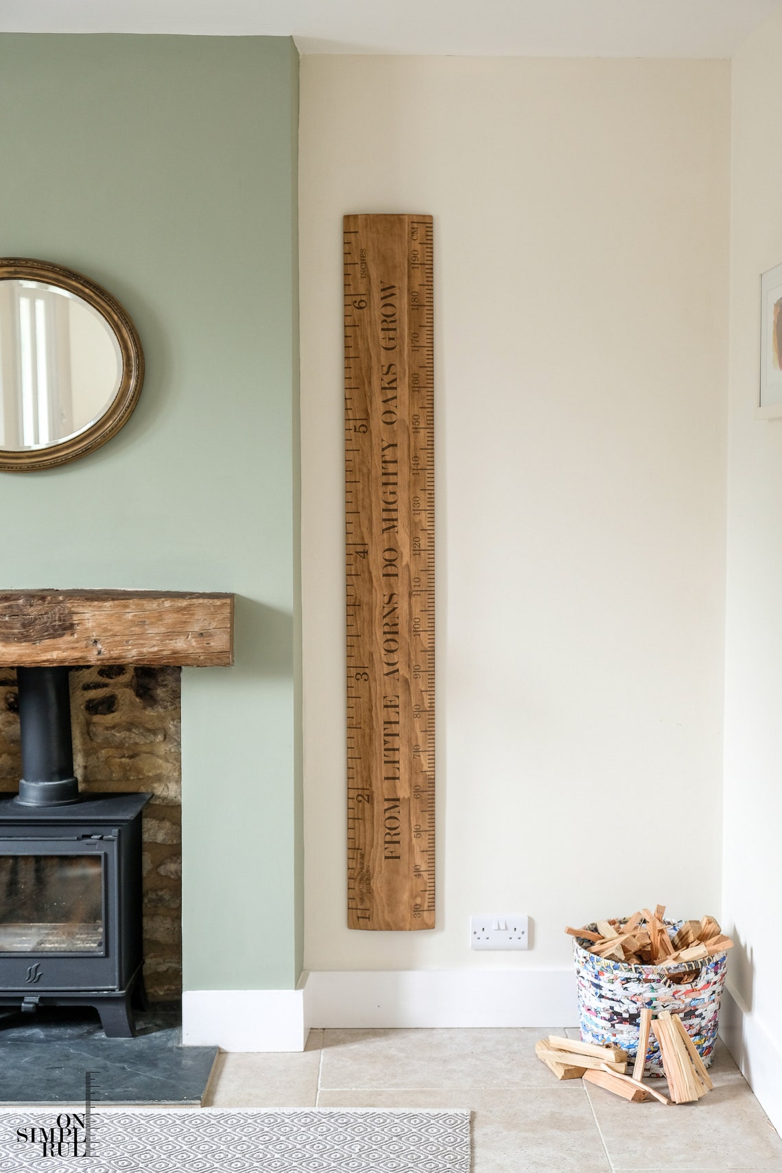 Wooden Height Chart Ruler Oak Finish - Personalised - Free UK Delivery ...