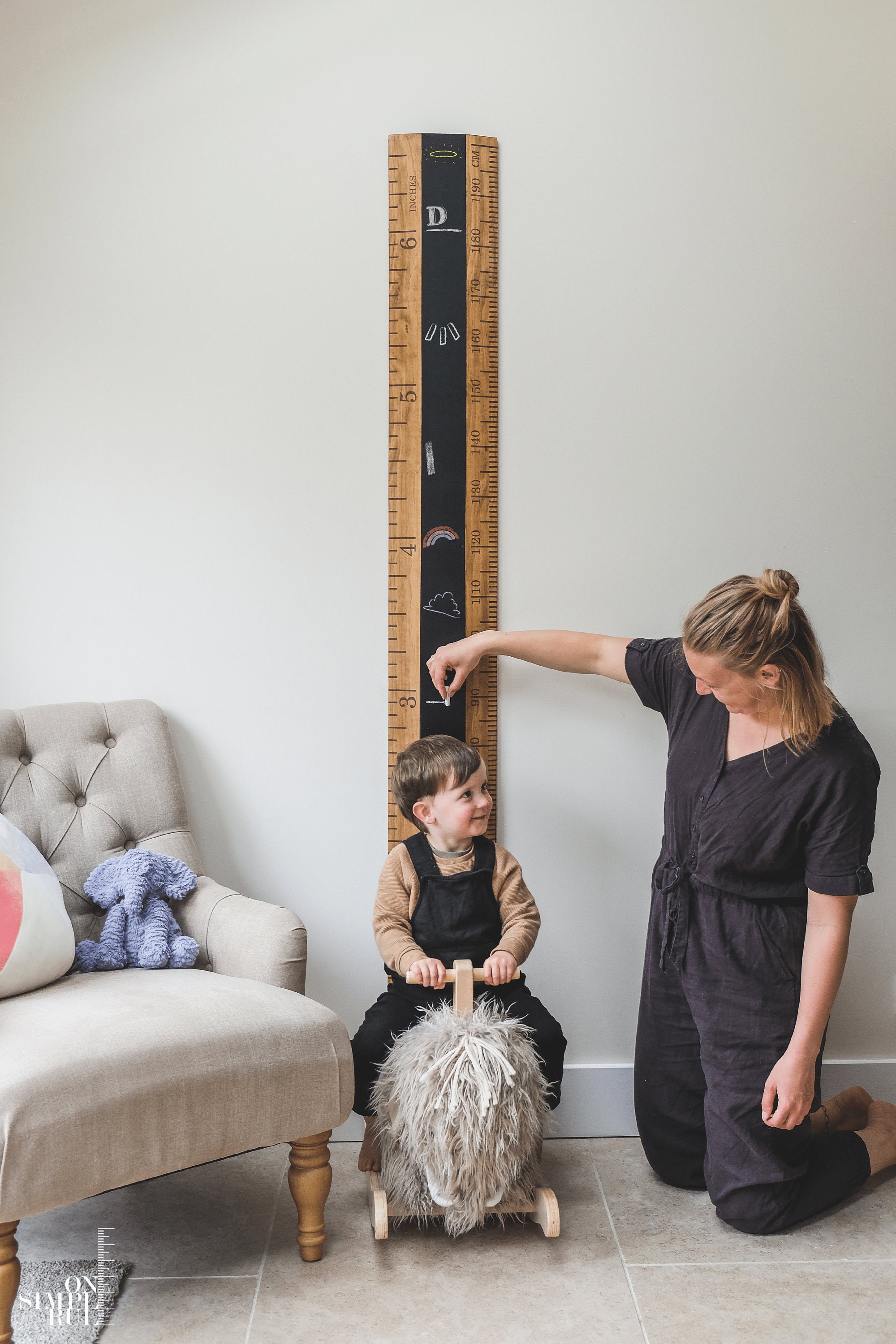 Wooden Chalkboard Height Chart Ruler Oak Finish Personalised Etsy UK