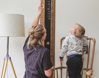 Wooden Chalkboard Height Chart Ruler Tudor finish - Personalised - Free UK Delivery