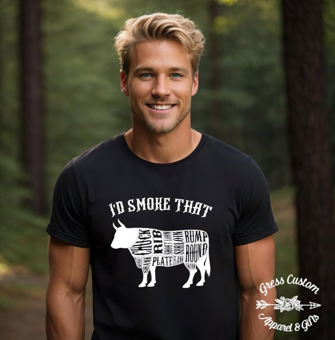 Funny BBQ Grilling Shirt, Grill Master Gift, I'd Smoke That Butcher