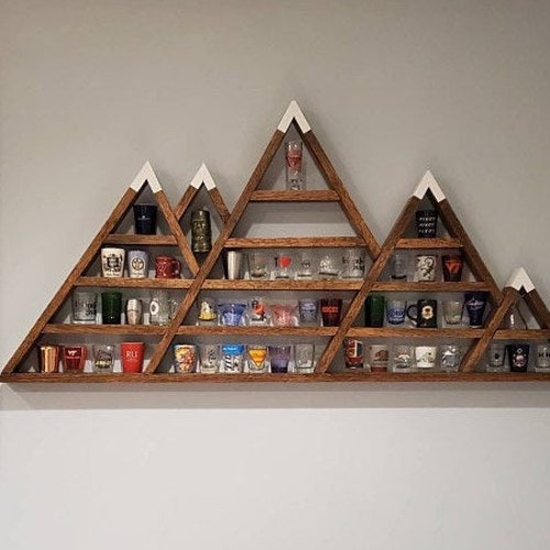 Large Mountain Shelf Custom Shot Glass Display Shelf for Etsy