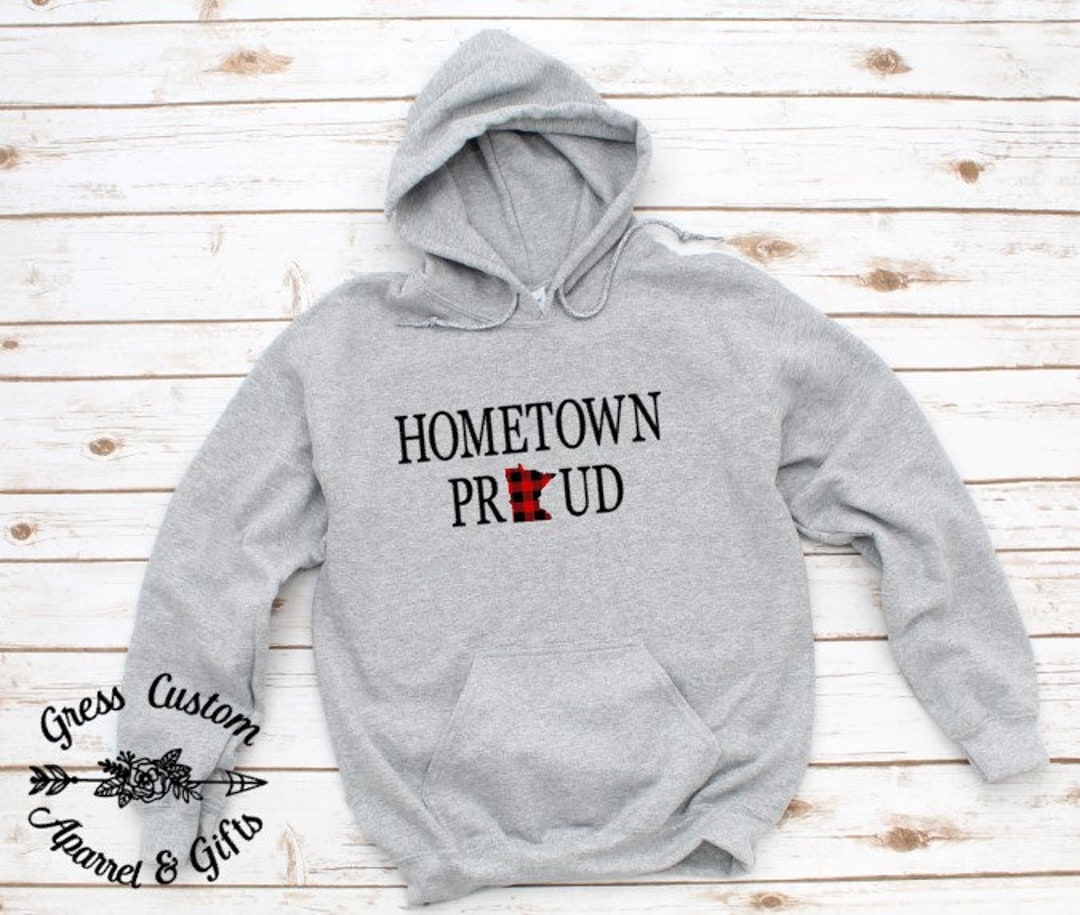 Hometown Proud Hoodie Buffalo Plaid Minnesota Sweatshirt - Etsy