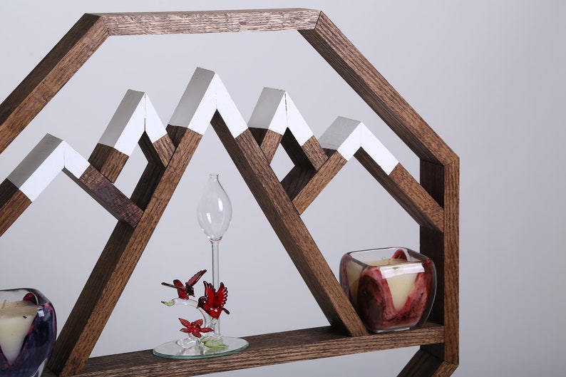 Octagon Mountain Shelf Unique Rustic Shelving Housewarming Etsy