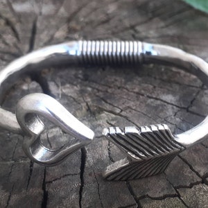 Verzilverde armband, damesarmband, verzilverde armband, boho-armband, pijlsieraden, hartarmband, uno de 50-stijl