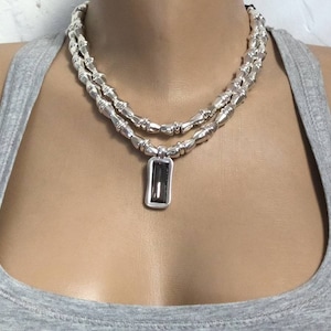 Uno de 50 style , crystal necklace, multilayer choker, Woman necklace, silver necklace,  statement necklace, handmade necklace