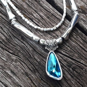 leather necklace, crystal choker, Woman necklace, silver necklace,  statement necklace, crystal necklace, uno de 50 style,handmade necklace