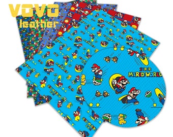 Cartoon Faux Leather Sheets A4 Size 8x12 for Earrings Hair Bows DIY Crafts, PU Synthetic Leather Fabric Vinyl Sheet Tariff-free