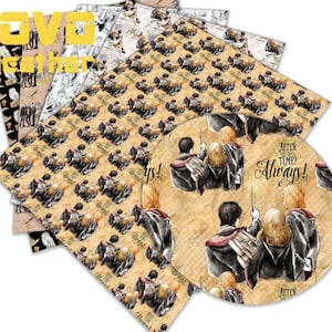 Magic movie Cartoon Printed Faux Leather Sheets ,DIY Earring/Hair Bow Crafts Leather giftvinyl sheet