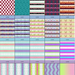 Puede incluir: Una colecci&oacute;n de 15 patrones de tela diferentes, cada uno con un dise&ntilde;o &uacute;nico. Los patrones incluyen dise&ntilde;os a cuadros, a rayas, florales y geom&eacute;tricos en varios colores, incluidos rojo, azul, verde, amarillo y rosa.