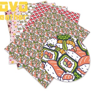 Hojas de cuero sintético tamaño A4 PU elaboración de personaje de dibujos animados impreso para bolso pendientes lazos