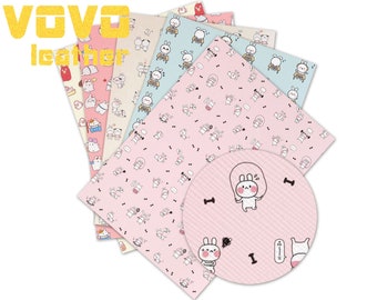 Tecknade konstläderark A4-storlek 8x12 för örhängen hårrosetter DIY-pyssel, PU-konstlädertyg vinylark tullfritt
