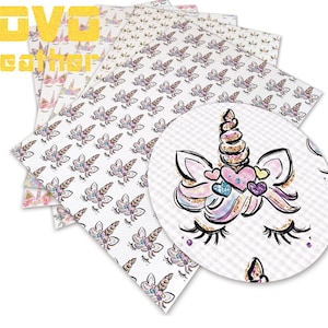 Hojas de imitación de cuero Tamaño A4 Pvc Impreso Artesanía Faux Leather Personaje de dibujos animados Impreso para bolso monedero pendientes bowsvinyl sheet